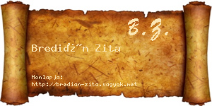 Bredián Zita névjegykártya